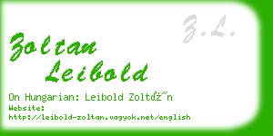 zoltan leibold business card